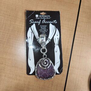 Howards Jewelry Scarf Ring Accent Pendant Silver Purple